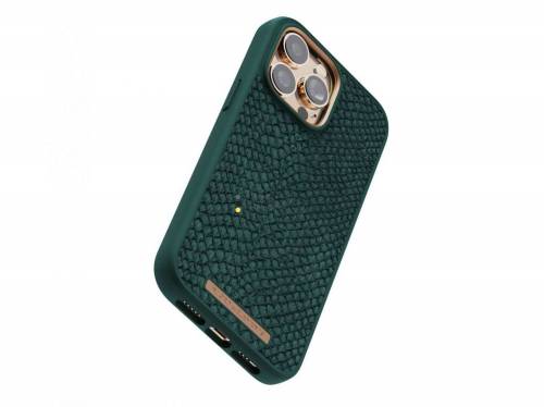 Njord Salmon Leather Magsafe Case iPhone 14 Pro Max Jord | Dark Green